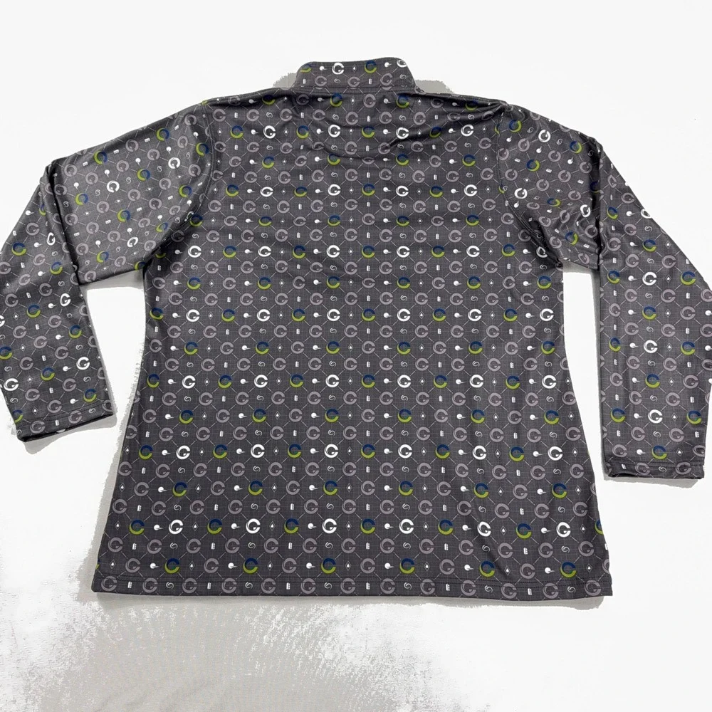 Fore Fathers Quarter Zip Pullover Golf Shirt Geometric Print Mens XXXL